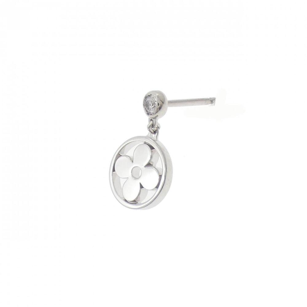 LOUIS VUITTON Silver Monogram Earrings - Picture 2 of 4